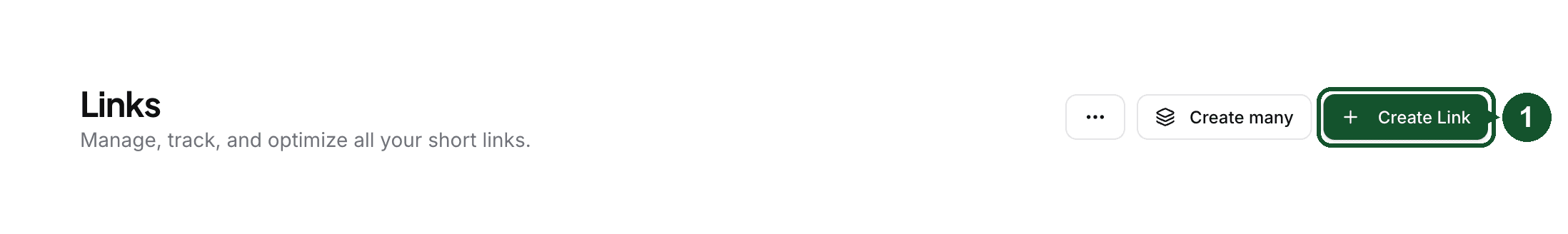 Step 1: the Create Link button at the top of the Links page