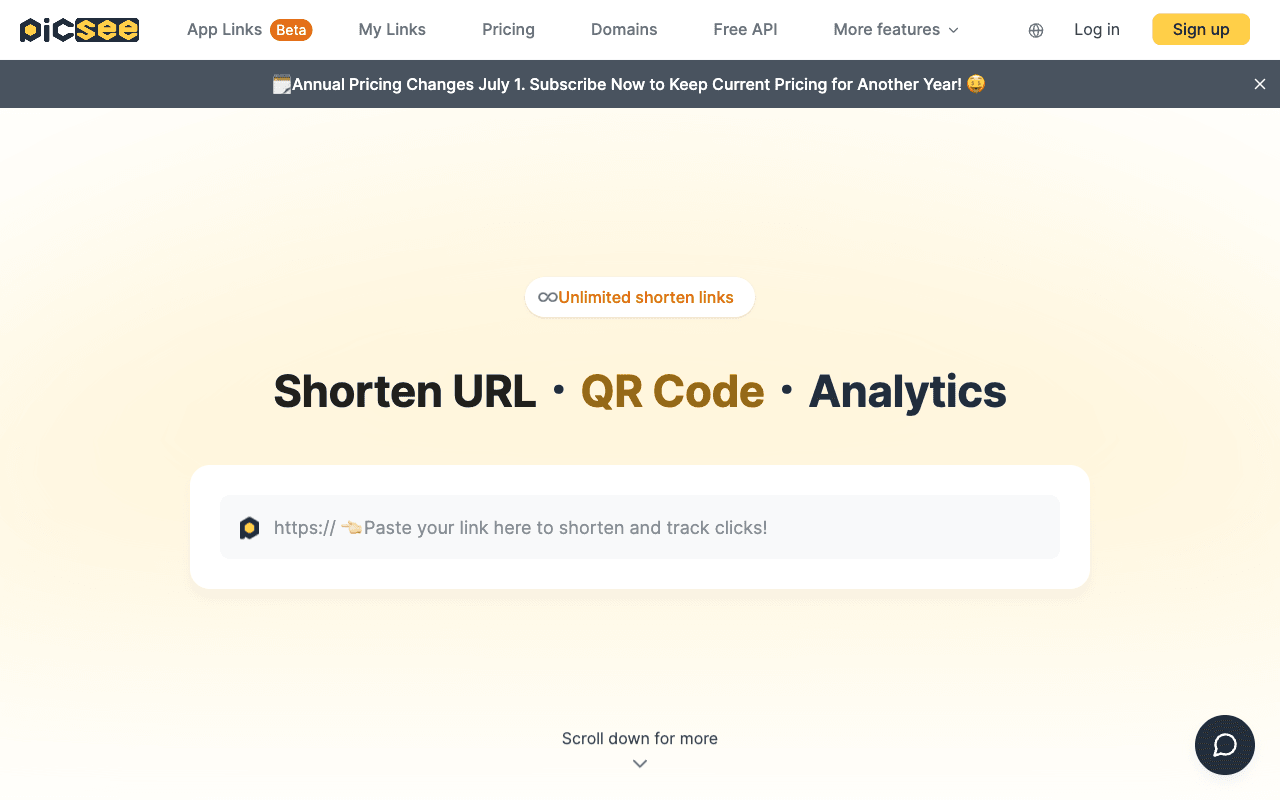 PicSee homepage, social-share link preview optimizer and shortener