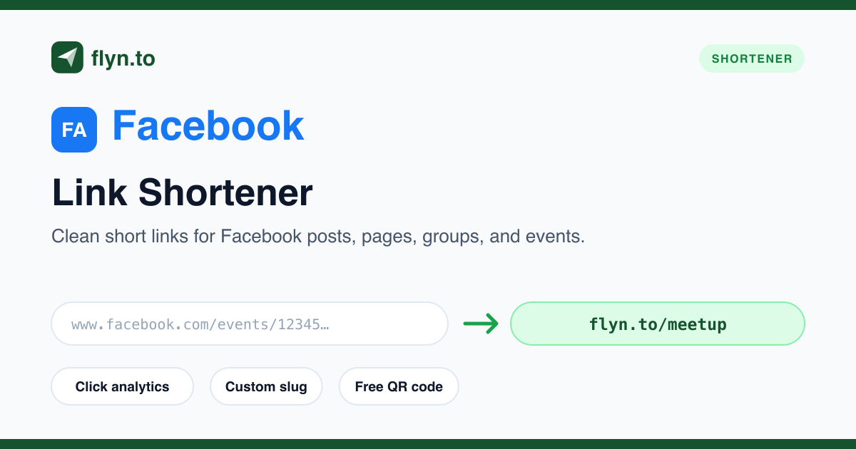Free Facebook Link Shortener, Shorten Facebook URLs | Flyn