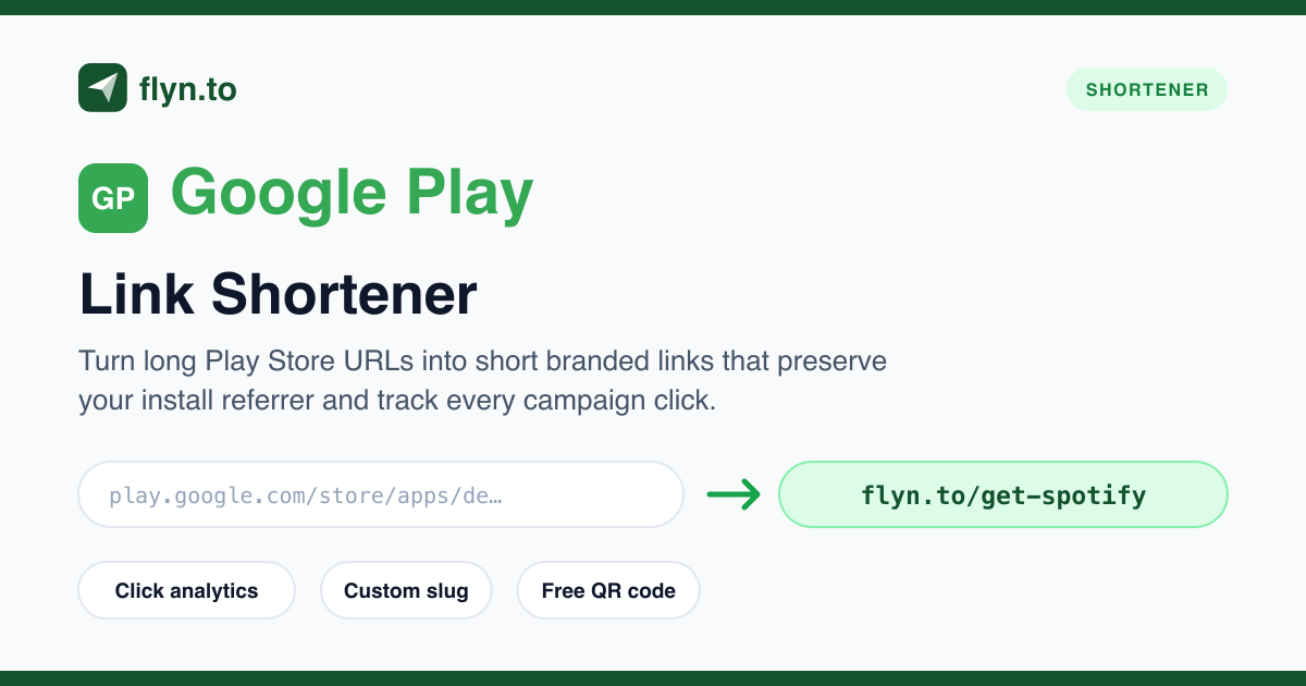 Free Google Play Link Shortener, Shorten Play Store URLs | Flyn