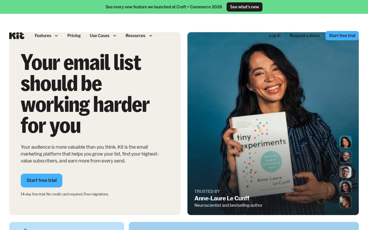 The Kit (ConvertKit) homepage in July 2026