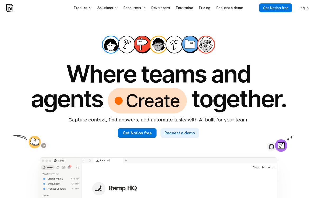 The Notion homepage in July 2026