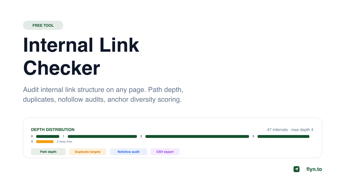 Free Internal Link Checker, Audit Site Link Structure | Flyn