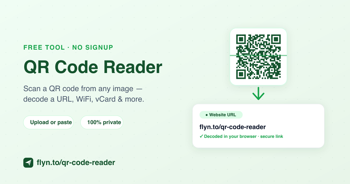 Free QR Code Reader, Scan a QR Code from an Image | Flyn