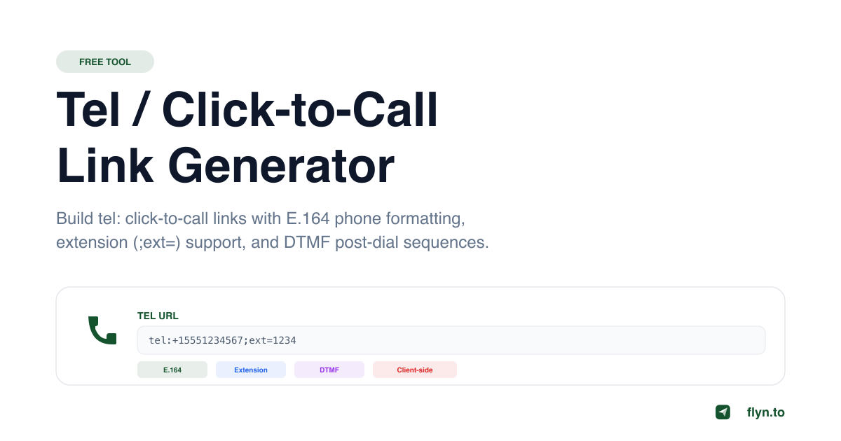 Tel Link Generator, Free Click-to-Call Links | Flyn